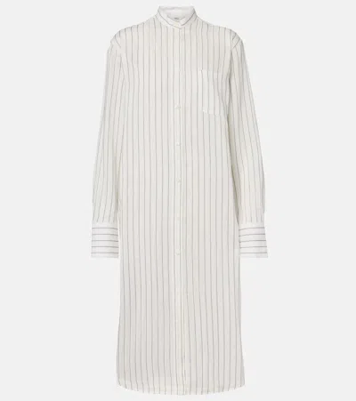 Totême Cotton Silk Summer Tunic Dress In White