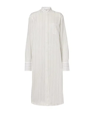 Totême Cotton Silk Summer Tunic Dress In White