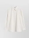 Totême Striped Shirt With Inward Box Pleat In Neutral