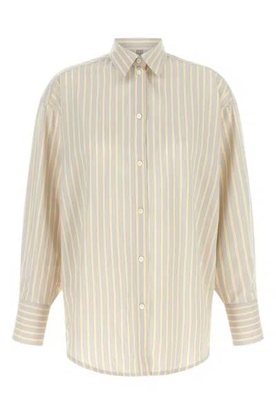 Totême Striped Shirt In Yellow