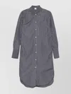 Totême Striped Shirtdress Cotton Chest Pocket Detail In Gray
