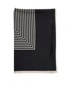 Totême Striped Silk Crêpe Scarf In Black