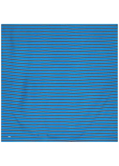 Totême Toteme Striped Silk Scarf In Blue