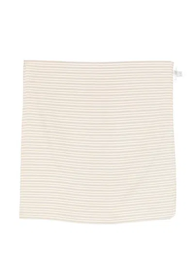 Totême Striped Silk Scarf In Neutral