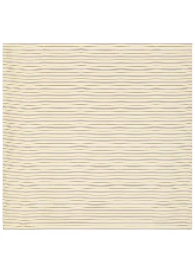 Totême Toteme Striped Silk Scarf In Neutral