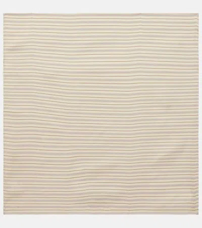 Totême Striped Silk Scarf In Sand