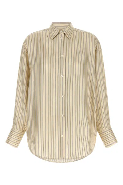 Totême Striped Silk Shirt In Animal Print