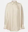 Totême Toteme Oversize Stripe Silk Button-up Shirt In Neutral