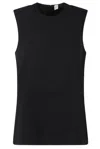 Totême Crew Neck Sleeveless Lightweight Fabric Top In Black