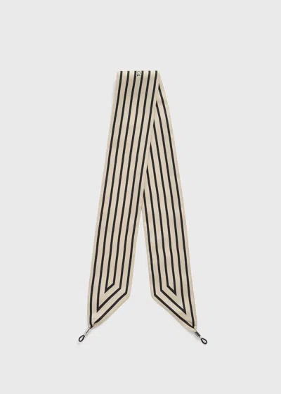 Totême Striped Sunglasses Scarf Ecru/black In Neutral