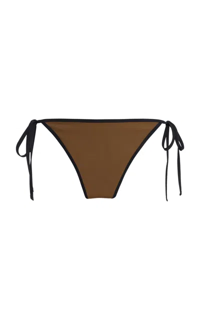 Totême Toteme Striped Tie Bikini Bottoms In Gold