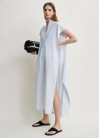 Totême Striped Tie-sleeve Dress Blue/white