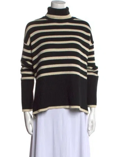 Pre-owned Totême Striped Turtleneck Sweater In Black