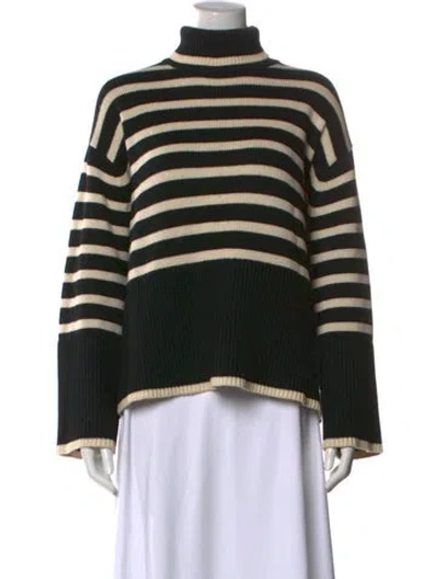 Pre-owned Totême Striped Turtleneck Sweater In Black