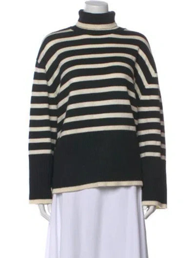 Pre-owned Totême Striped Turtleneck Sweater In Black