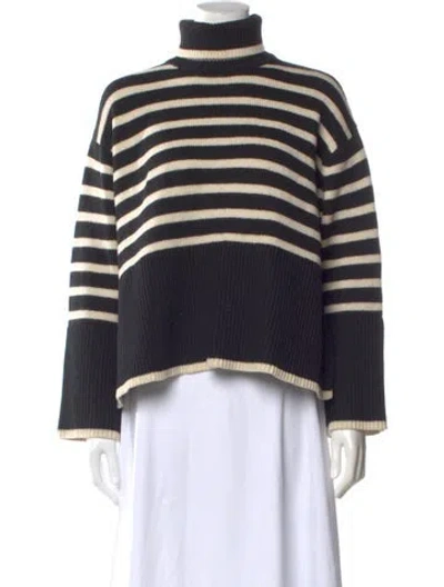 Pre-owned Totême Striped Turtleneck Sweater In Black