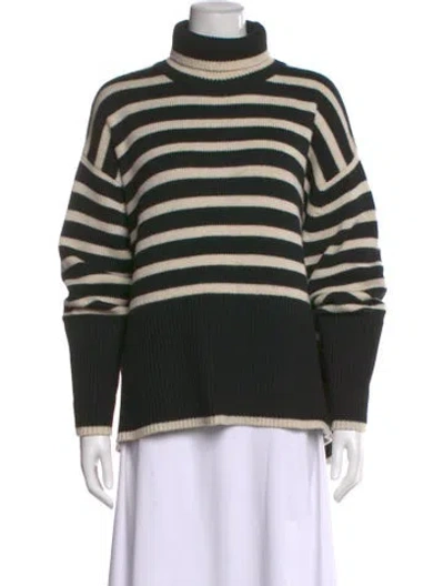 Pre-owned Totême Striped Turtleneck Sweater In Black