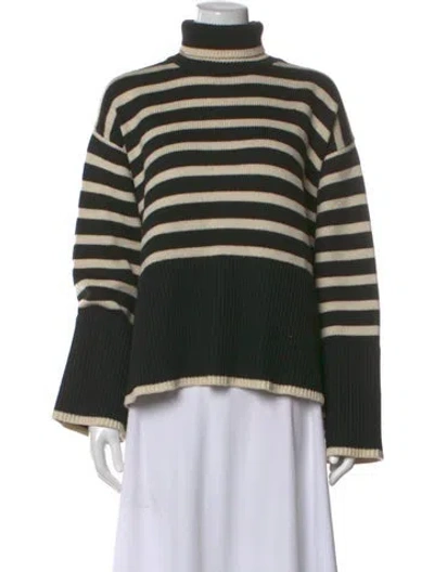 Pre-owned Totême Striped Turtleneck Sweater In Black