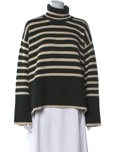 Pre-owned Totême Striped Turtleneck Sweater In Black