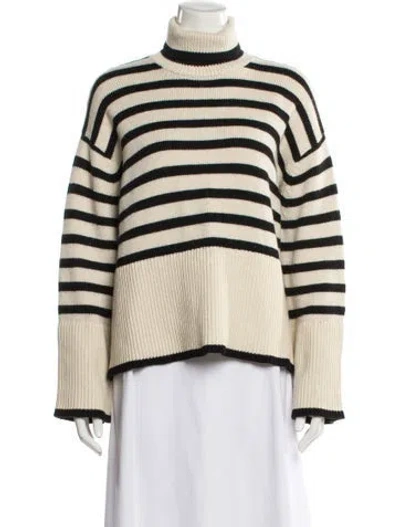 Pre-owned Totême Striped Turtleneck Sweater In Black/neutrals