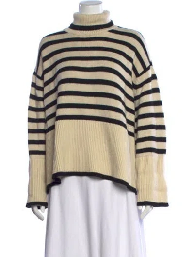Pre-owned Totême Striped Turtleneck Sweater In Black/neutrals