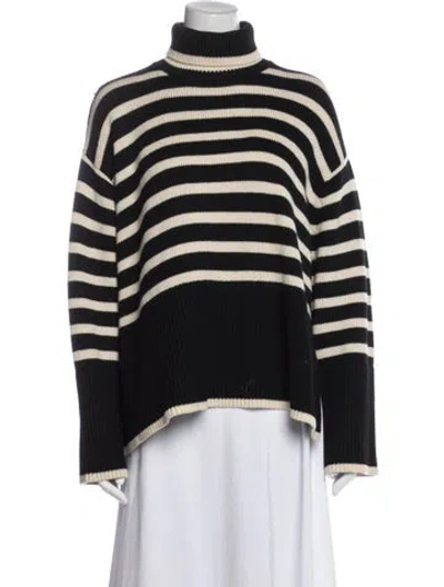 Pre-owned Totême Striped Turtleneck Sweater In Black/neutrals
