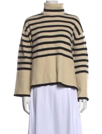 Pre-owned Totême Striped Turtleneck Sweater In Black/neutrals