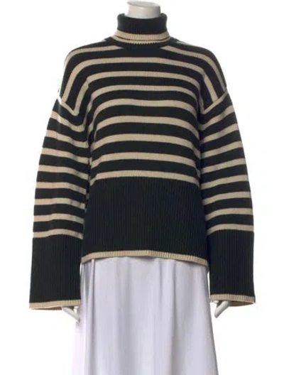Pre-owned Totême Striped Turtleneck Sweater In Black/neutrals