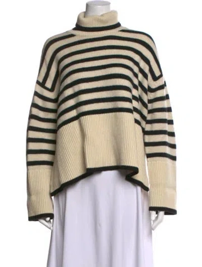 Pre-owned Totême Striped Turtleneck Sweater In Black/white