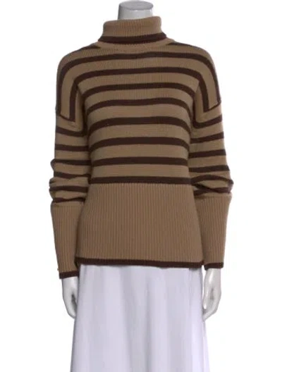 Pre-owned Totême Striped Turtleneck Sweater In Brown