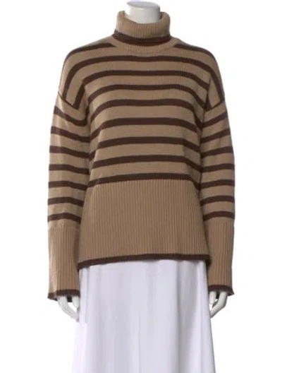 Pre-owned Totême Striped Turtleneck Sweater In Brown