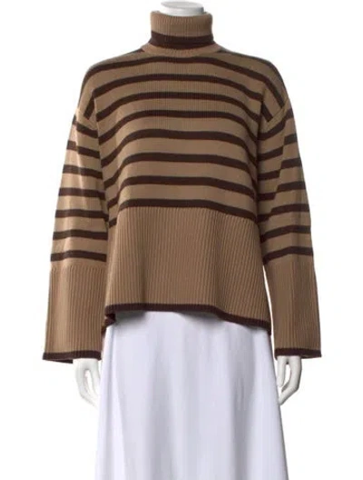 Pre-owned Totême Striped Turtleneck Sweater In Brown