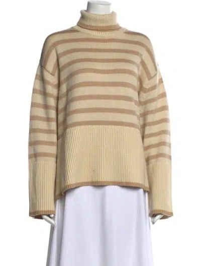 Pre-owned Totême Striped Turtleneck Sweater In Brown