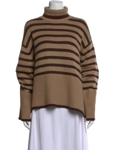 Pre-owned Totême Striped Turtleneck Sweater In Brown/neutrals