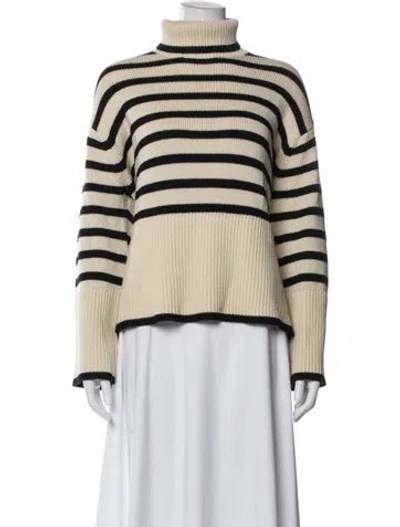 Pre-owned Totême Striped Turtleneck Sweater In Neutral