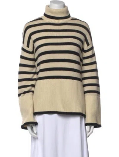 Pre-owned Totême Striped Turtleneck Sweater In Neutral
