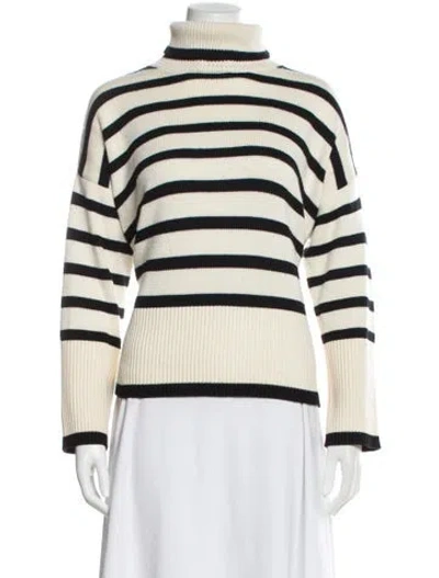 Pre-owned Totême Striped Turtleneck Sweater In Neutral