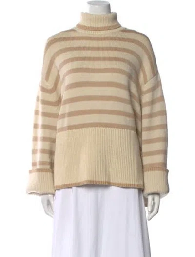 Pre-owned Totême Striped Turtleneck Sweater In Neutral