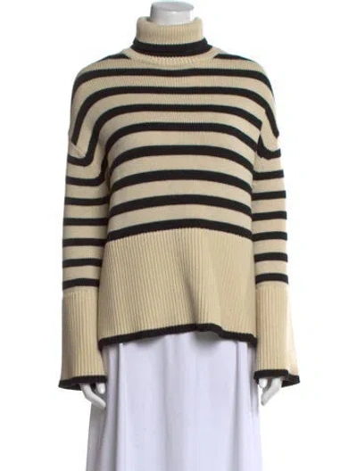 Pre-owned Totême Striped Turtleneck Sweater In Neutral