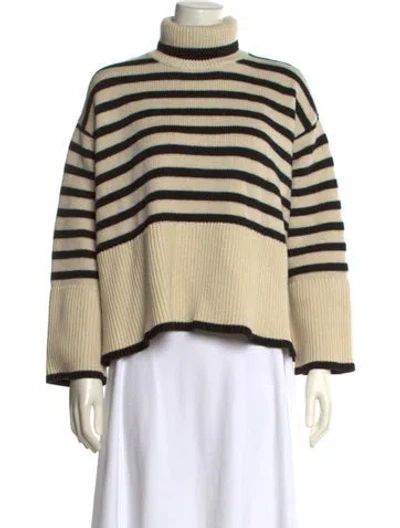 Pre-owned Totême Striped Turtleneck Sweater In Neutral