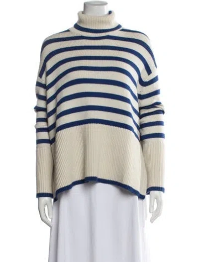 Pre-owned Totême Striped Turtleneck Sweater In Neutral
