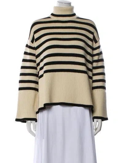 Pre-owned Totême Striped Turtleneck Sweater In Neutral