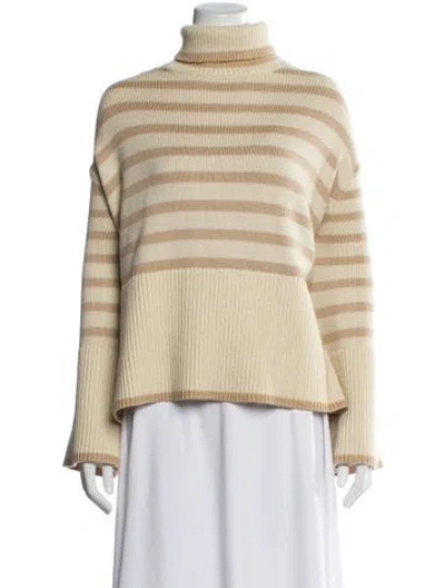 Pre-owned Totême Striped Turtleneck Sweater In Neutral