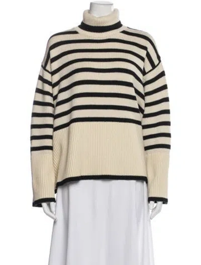 Pre-owned Totême Striped Turtleneck Sweater In Neutral