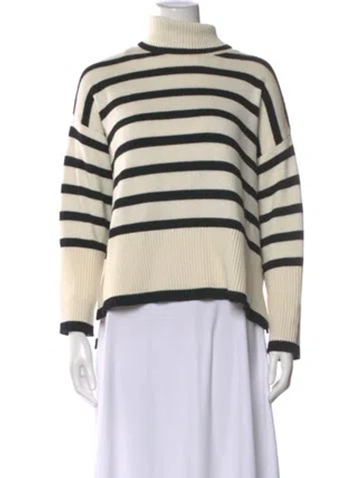Pre-owned Totême Striped Turtleneck Sweater In Neutral