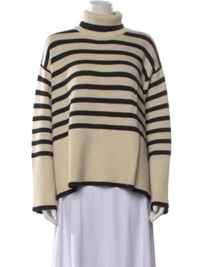 Pre-owned Totême Striped Turtleneck Sweater In Neutral