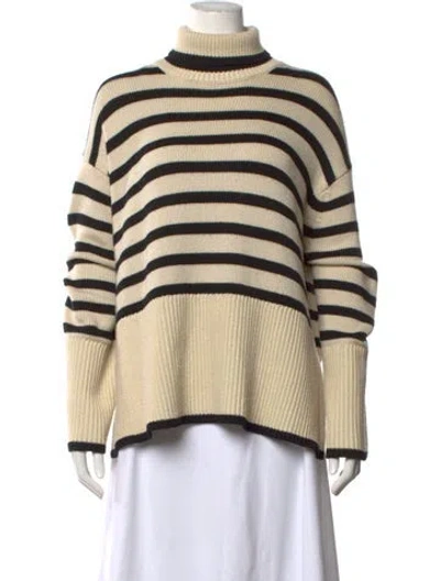 Pre-owned Totême Striped Turtleneck Sweater In Neutrals