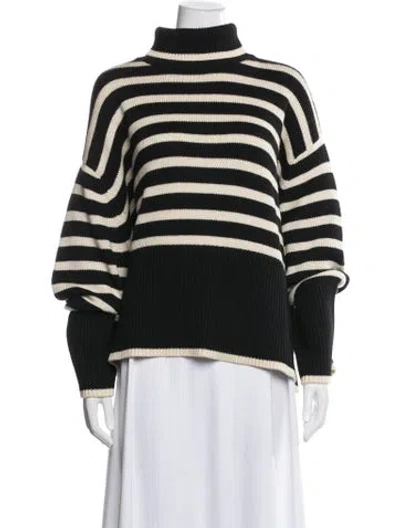 Pre-owned Totême Striped Turtleneck Sweater W/ Tags In Black