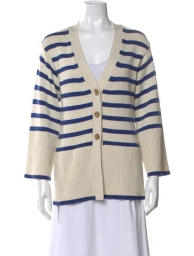 Pre-owned Totême Striped V-neck Sweater In Neutral