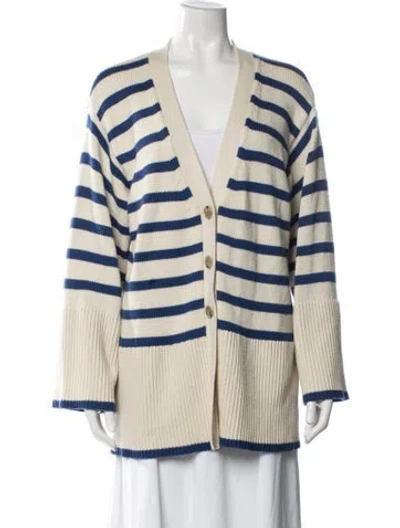 Pre-owned Totême Striped V-neck Sweater In Neutral